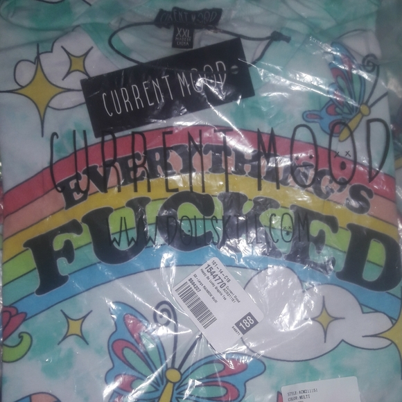 🎉SOLD OUT!🎉 Everything's F*cked Plus Size Crop Top Groovy T-Shirt 2X NWT - Picture 4 of 5